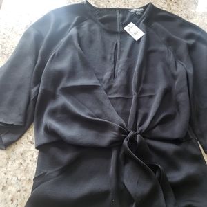 Express black blouse with bow detail